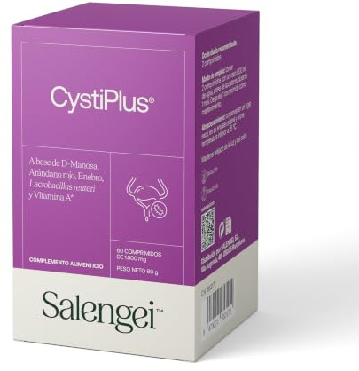 CYSTIPLUS- Complemento alimenticio | Ingredientes de origen Natural | A base de proantocianidinas | Fórmula triple acción | Enebro| Pac. D- manosa | Contribuye al bienestar urinario | (60)