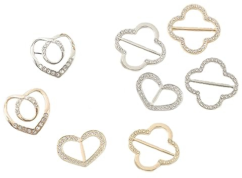 ZKGYUS 8 Stück Metall T Shirt Clips Seiden Schal Ring Clip T Shirt Krawatten Clips Kleidungs Eckknopf Metall runder Kreis Clip Schnalle Kleidungsring Wickelhalter für Frauen und Mädchen
