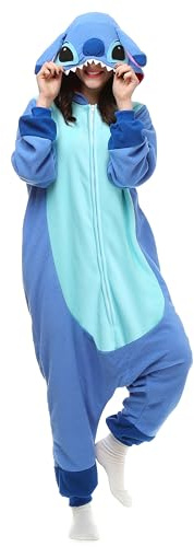 LABULA Tieroutfit Cosplay Jumpsuit Pyjamas Unisex Erwachsene Tierkostüme,Stitch-blau,M