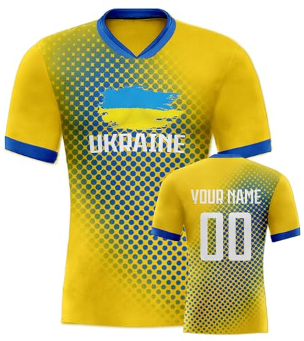 Ukraine Fußball Trikot Personalisiertes Trainings Trikot Personalisierte Sport Trikots Name Nummer für Männer Frauen Jugend