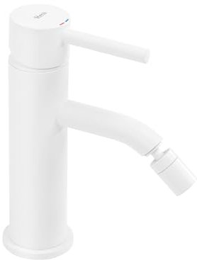 Rea LUNGO GRIFO DE BIDET BLANCO Mezclador monomando de latón para WC Baño (Blanco)