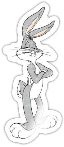 Spreadshirt Looney Tunes Bugs Bunny Vintage Pose Sticker Aufkleber, 10 x 10 cm, Weiß glänzend