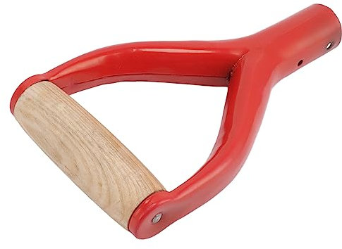 Manico per Pala Impugnatura in Legno Ferro Faggio Attrezzo Manico a Forchetta Manico in Ferro a Forma di Y Stretta di Mano Pala in Acciaio 12,22 Pollici Ferro Faggio (rosso)