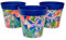 Hum Flowerpots, Juego de 3 macetas de plástico para Interiores y Exteriores, 15 cm, diseño de Hojas Azules