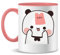 Forsca Bubu Dudu Sticker On Head Keramiktasse für Tee und Kaffee, 330ml, Magic White Pink Black 330ml