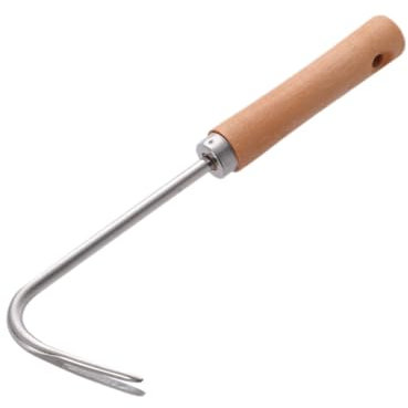 HiChuAng Garden Weeding Tools Garden V-Shape Weeder,Sturdy Weeder with Handle for Garden Patio Digging Weeding Crack Lawn Grass Farmland(V-Type-Short Handle)