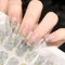 MrCuvaryas 20Stk Nagellack Aufkleber, UV Nagelfolie für Hände, Full Wraps Nagelaufkleber LED-Lampe Erforderlich Cured Gel Nail Strips mit Nagelfeile und Stick für Frauen (Silver French, 24x)