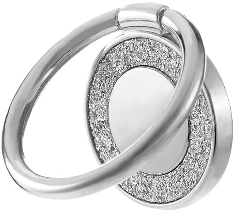 Handy Ring Smartphone Fingerhalterung Gjinxi 360 Grad Drehung Universal Handyring Handyhalter Halterung Ringhalter Fingerhalter Handyhalterung Ring Halter für Griff Intelligente Elektronische(Silber)