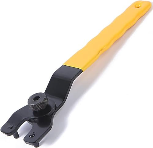 KEWAYO Schlüssel für Winkelschleifer,Winkelschleifer Schlüssel,10-40mm Flex Schlüssel, Stirnlochschlüssel,Geeignet für die Meisten Winkelschleifer(Gelb)