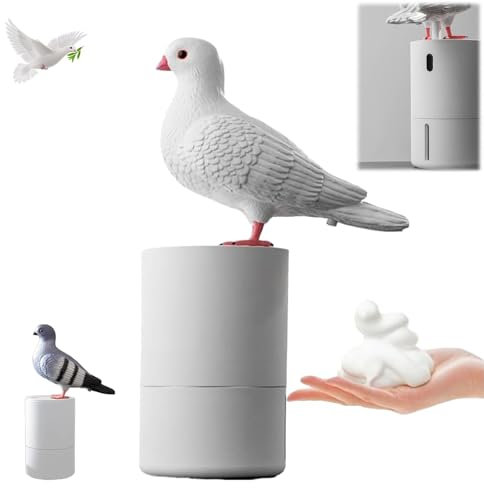 Automatischer Seifenspender Taube, Pigeon Automatic Induction Foam Hand Washer, Elektrischer Flüssigseifenspender, 200ml Elektrischer Automatic Soap Dispenser für Küchenspüle und Badezimmer (Weiß)