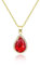 Linawe Rot Rubin Kette Halskette Damen, Goldkette Anhänger Kettenanhänger, Diamant Geburtsstein Kristall Vergoldete Kette, Damenkette Jewelry Goldener Schmucksets, Charm Kette Gold