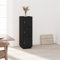 puraday Highboard Wohnzimmer Sideboard Schwarz 34x40x108,5 cm Massivholz Kiefer Mehrzweckschrank Robuster Rahmen Haushaltsschrank Klassisches Vorratsschrank für Esszimmer Klassisches