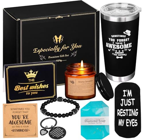 HarnyLoom Cadeau Homme Anniversaire Noel Idee Original Personnalisés Cadeaux Utile Luxe Tasses Carte Savon Décapsuleur Cadeaux de Fête Pères Papa Mari (C)