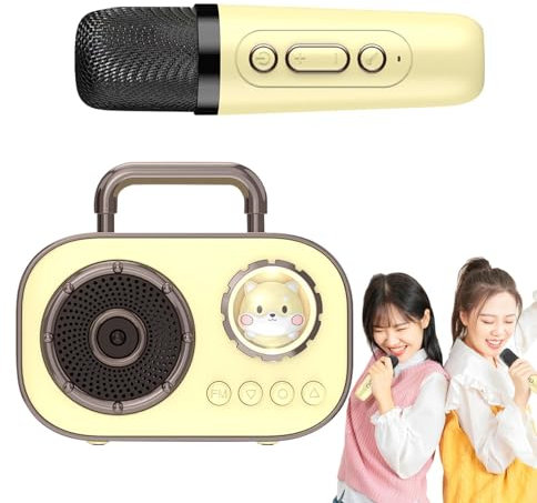 Karaoke Machine for Kids, Portable Karaoke Machine | Wireless Karaoke Machine with 2 Microphones - Rechargeable Long Battery Life Audio Supplies for Home
