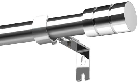Gardinenstange Silber, Edelstahl, Verstellbare 67-183CM Gardinenstange, Durchmesser 25MM, Geeignet für Arbeitszimmer, Schlafzimmer, Wohnzimmer, Outdoor