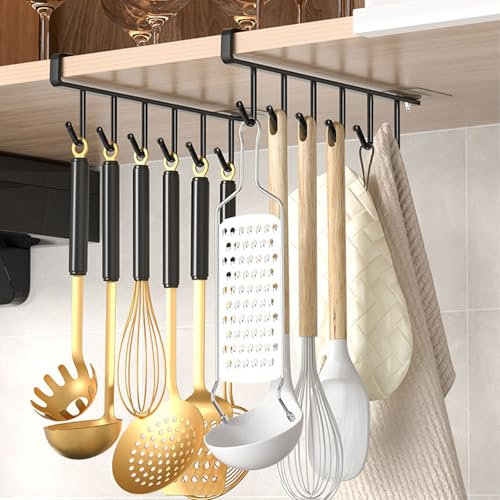 4 Pezzi Porta Tazze Da Appendere, Appendi Tazze Sottomensola, Tazze Ganci Sotto Armadietto, Caffe Mug Ganci Senza Perforazione, Porta Tazze Sottomensola con Ganci, Senza Forare, per Riporre Tazze