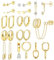 KALVICA 13 Paar 14K Vergoldete Ohrringe Gold Set für Damen Medizinische Ohrstecker Goldene Ohrringe Gold Creolen Hypoallergene Chirurgenstahl Edelstahl Ohrringe Helix Piercings ohr Schmuck
