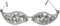 Ruarby Brillenrahmen mit Strasssteinen, ohne Gläser, glitzerndes Gesicht, Schmuck, Kristall-Brillenrahmen für Frauen und Mädchen, silber