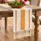 Aisybaklyn Tischläufer Modern Gelb Boho Deko Makramee Tischläufer Landhausstil Herbst Winter Frühling Baumwollleinen Hochzeitsdeko Läufer Tisch Table Runner für die Bauernhaus Küche 30 x 183 cm