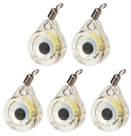 Kikumi Lumières de pêche en chute profonde, 5 unités, stroboscope, boîtier ABS, cuillères et équipement de pêche en eau salée