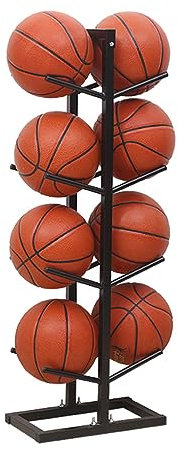 Support vertical pour ballons, support de basket-ball, support d'affichage multicouche, support de rangement pour ballons de rugby, adapté au garage, à la maison, à l'éco,Black Double Row-4 floors