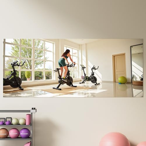 Hasipu Ganzkörperspiegel 245x100cm, Spiegel Fitnessraum groß, Wandspiegel Tanzspiegel, Gehärtetes Glas Rahmenlose Spiegel für Garage, Fitnessstudio, Zuhause Yoga