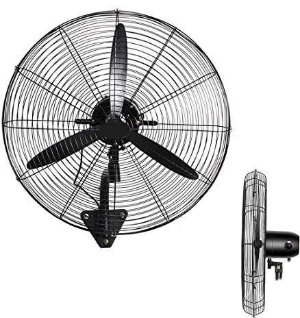 SaryEdge Industrial Fan - Swing Wall Mounted Blade Fan - 3 Speed - Black - Hurricane Cooling - For Gym Garage Patio Fan (Black-24In - 680mm x 780mm - 240 W