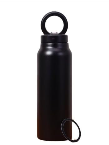 SEERAAH 24oz Magnetic Phone holder Water Bottle, designed for indoor and outdoor use. gym, office, this stainless steel, while securely holding your phone (BLACK)