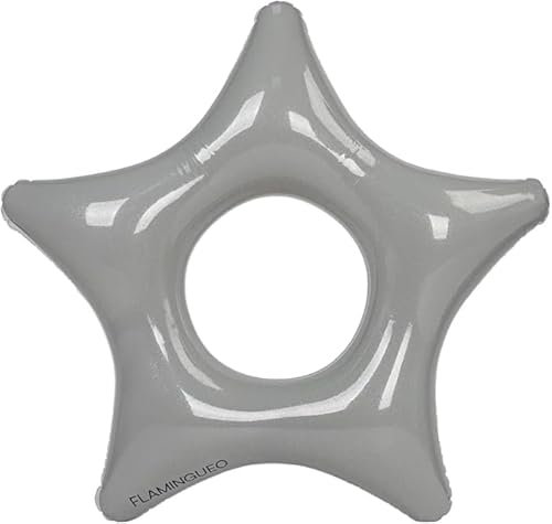 Flamingueo Aufblasbare für Kinder, Star-Donut-Schwimmer, PVC-Glitter, Material Beständig, Doppelventil, 110 x 105 x 20 cm