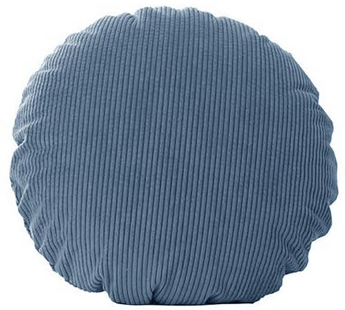 ELYSYSRL Runder Kissenbezüge Ø 40 50 60 cm Deko Bezug Kissenhülle für Deko Couch Sofa, Kissenbezug mit Reißverschluss Cushion Cover für Schlafzimmer Wohnzimmer Balkon(Blau,60x60cm)