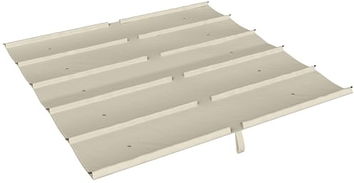 Outsunny Dach für Pavillon Pergola mit 10 Drainagelöchern, Ersatzplane für Pavillon aus atmungsaktivem Polyester, nur Abdeckung, 288 x 298 cm, UV30+, für Gartenpergola 3 x 3 m, beige