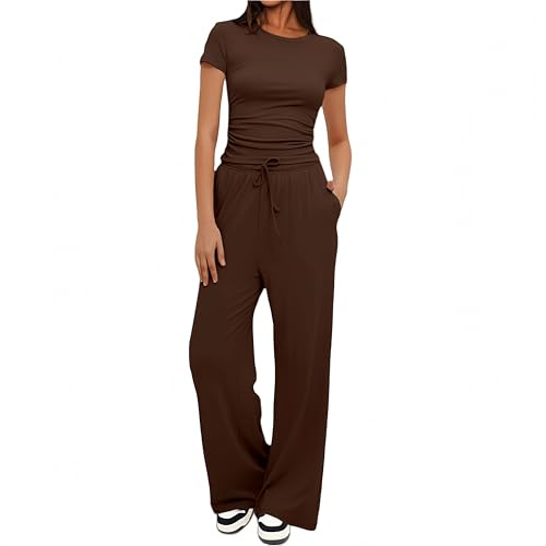 YKDLLF Sportivo Donna Completo Completi Sportivi Due Pezzi Sportiva Estiva Pantaloni Casual Elegante Completo Sportivo Tute da Ginnastica da Donna Estiva 2 Pezzi Homewear