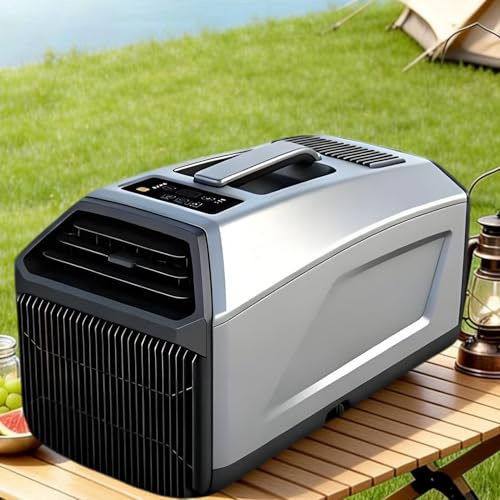 ExoticaBlend Nouveau Climatiseur Portable pour Tente (240 W, 4500 BTU) : Refroidissement Efficace, Climatisation Mobile pour Le Camping, Déshumidification et Minuterie Silver