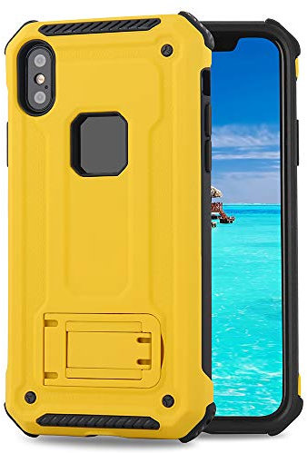 anccer iPhone XR Case, Anti fingerprint Anti Shock Dual Layer Full Body Protective Slim Armor Case for Apple iPhone XR 6.1 Inch (Armor Yellow)