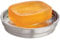 iDesign Austin porte-savon, support savon rond en métal pour salle de bain et cuisine, transparent et argenté mat