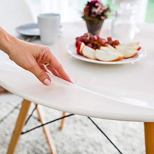 Graz Design Film de table rond brillant avec bords biseautés 130 cm Transparent