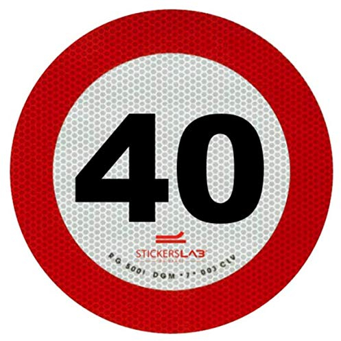 StickersLab – Aufkleber für Geschwindigkeitsbegrenzung, reflektierend, 3 m, zugelassen in der Klasse 2 (40 km/h)