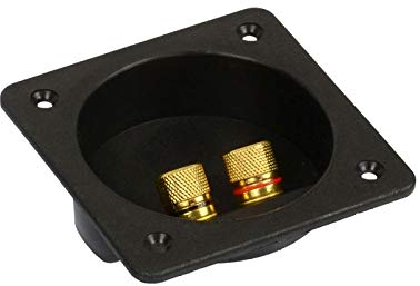 Maxxcount SP2 Anschlussklemme für Subwoofer-Leergehäuse, quadratisch, 70mm Einbauöffnung