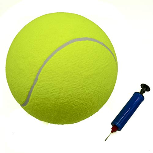 PROtastic Extra großer Tennisball - mit kostenloser Ballpumpe - Großer Spaß für Sie und Ihren Hund, geeignet für alle Rassen und Größen
