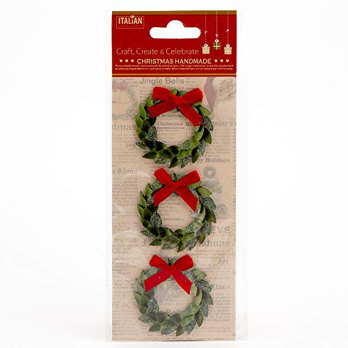 Weihnachtskranz, selbstklebend, 4,5 x 4,5 cm, 3 Stück