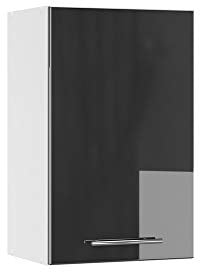 Vicco Hängeschrank Fame-Line, hängender Küchenschrank, Anthrazit Hochglanz/Weiß, 45 cm