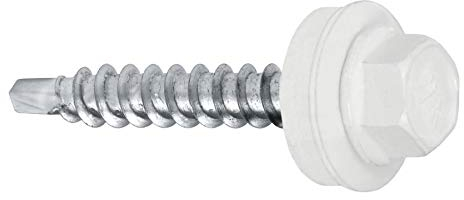 Lot de 250 vis autoperceuses 4,8 х 35 mm RAL 9003 - Blanc de signalisation - Vis à tôle trapézoïdale