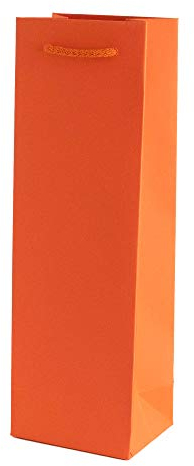 10 x Flaschentasche PresentFill® Premium Flaschentüten Orange | 100% Recycling KraftPapier 210 gr. Stark Made in Europe| Geschenktaschen | Geschenktüten | Weinflaschen Verpackung für 1 Flasche Wein
