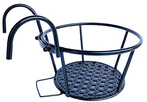 Tubayia Pot de fleurs suspendu en métal pour terrasse, véranda, balcon, jardin (noir)