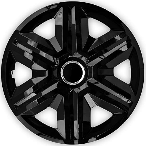 NRM Fast 4X Universal Radkappen Radzierblenden Radblenden Auto KFZ 4 Stück (Schwarz, 16)