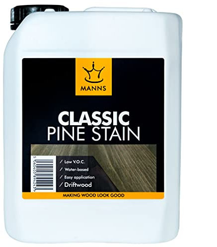 Manns Classic Pine Stain 1L - Golden - Water-Based Wood Stain for Interior Softwood