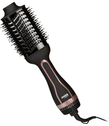 JOCCA – 4-in-1-Haartrocknerbürste | Trockner, Lockenwickler, Glätteisen und Volumengeber | Ovales Design mit 3 Heizstufen | Keramikbeschichtung | 1200-1300W | 360°-Kabel