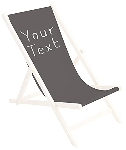Ferocity Ersatz-Stoffbezug 131x44 cm Wechselbarer Liegestuhl Stoffbezug 100% Polyester für Holz-Liegestuhl Klappliegestuhl Personalisierbar Your Text Grau [119]