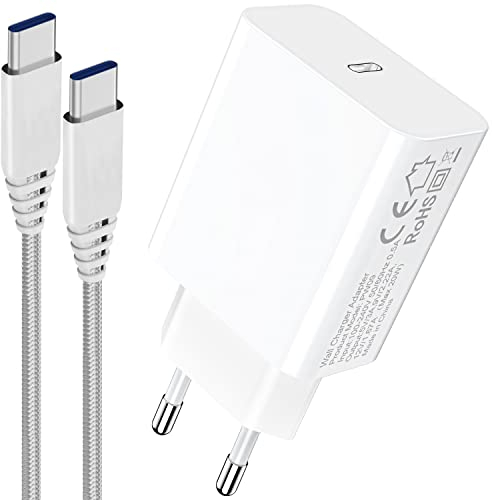 25W USB C Ladegerät für Samsung Galaxy A52 A72 A52S A32 A42 5G A12 A22 M12 M32 A53 A13 A54 A51 A71 A31 A41 A21S,Xiaomi Redmi Note 10 9 8 Pro 10S 9S,QC/PD 3.0 Netzteile Schnellladegerät+1.8M Ladekabel