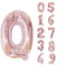 Trimming Shop 16-Inch Small Rose Gold Number 0 Foil Balloon - Reusable Air Fillable Digit 0-9 Foil Balloons for Birthday, Wedding, Anniversary, Celebration, Party Decorations Supplies
